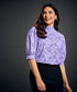 Half Sleeve Collared Paisley Printed Top